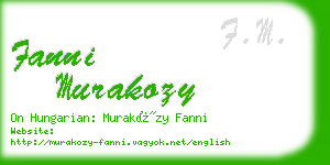 fanni murakozy business card